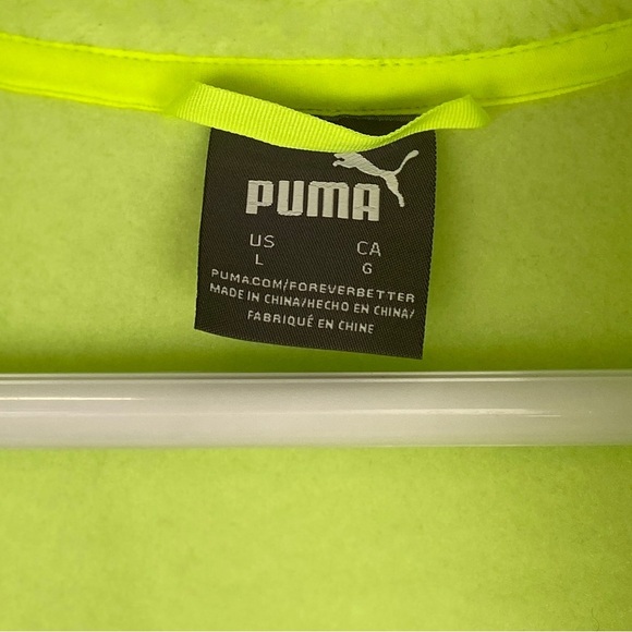 NWT Puma Womens Sherpa Fleece Jacket Neon Green Sz Large L Snap Closure Gorpcore - Picture 3 of 12